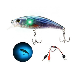 NEW Hard Plastic Fishing Twitching Bait Electronic Auto Vibration Jerkbait LED Light Electric Fishing Lure Robot Fish Lure