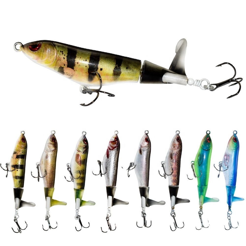 ODS lure Whopper Popper 15.3G/11cm Artificial Hard Bait Soft Rotating Tail Topwater Propeller Fishing Lures