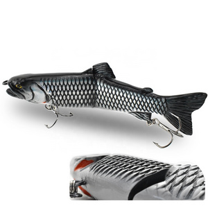 Unique hand carved fish scale vivid body hand made lure two section glider bait engraved fishing lures swimbait