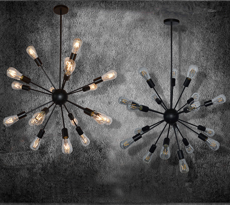 modern black edison bulb dining room sputnik chandelier