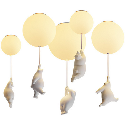 Bear Nursery Ceiling Light Ball Nursery Pendant Light Globe Lighting Ceiling Kids Chandelier Nursery Lamp Kids Room Lamp