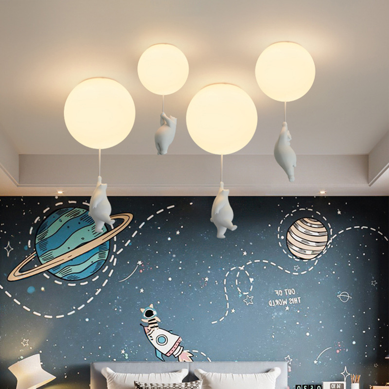 Modern Nordic High Quality Pendant Ceiling Lamps Children Room Kids Bedroom Hanging Led Night Lights Bear Lamp