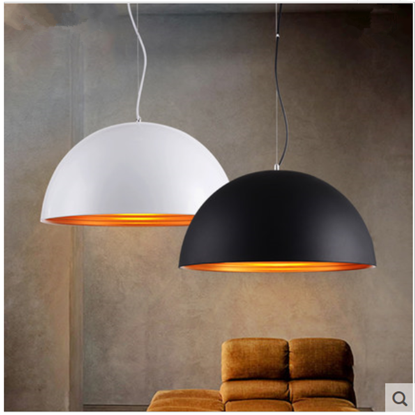 Black white aluminum dome Decorative hanging Lamp big pendant light modern pendant lamps