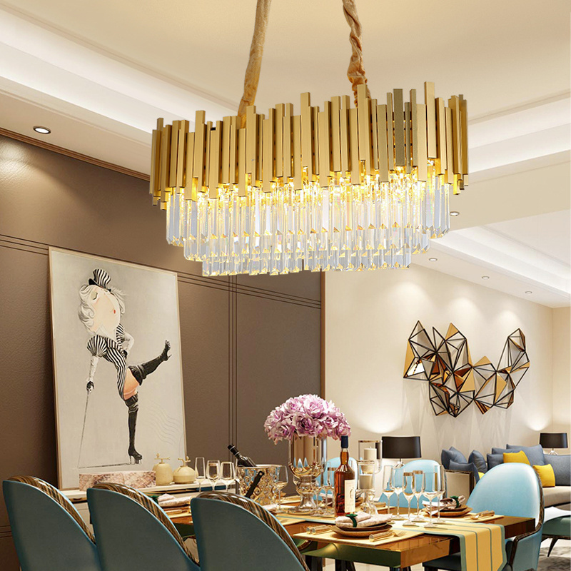 Luxury residential crystal lamparas chandeliers Modern jhumar lights ceiling Led crystal dropping lights and lighting home