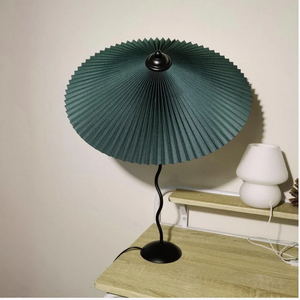 Pleated Umbrella Desk Lamp Ins Swing Wrought Iron Master Bedroom Living Room Bedside Lamp E14 Lamp for Bedroom