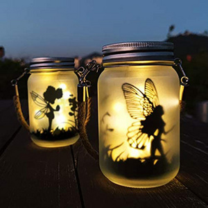 Fairy Mason Jar Lantern Craft Kit For Kids Creative Solar Halloween Frosted Bottle Led Light Custom Decor Fairy Unicorn Light