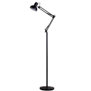 Metal floor lamp with adjustable Swing Arm Eye-Caring Reading Standing Lamp for Living Room Study Room Bedroom Office