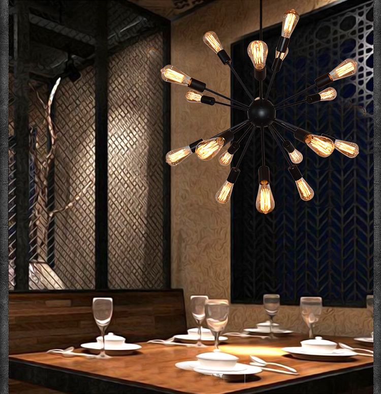 Decoration Home Fancy Light Indoor Hanging Lamp Sputnik Chandelier Dining Room Shop Bar Restaurant Pendant Light