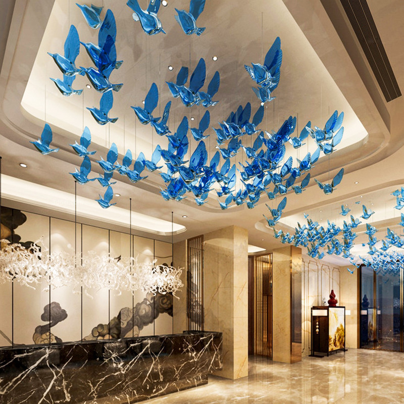 Modern Nordic Contemporary Foyer Large Lobby Hotel Dinning Decor Lustre Led Crystal Chandelier Ceiling Luxury Hanging Lights