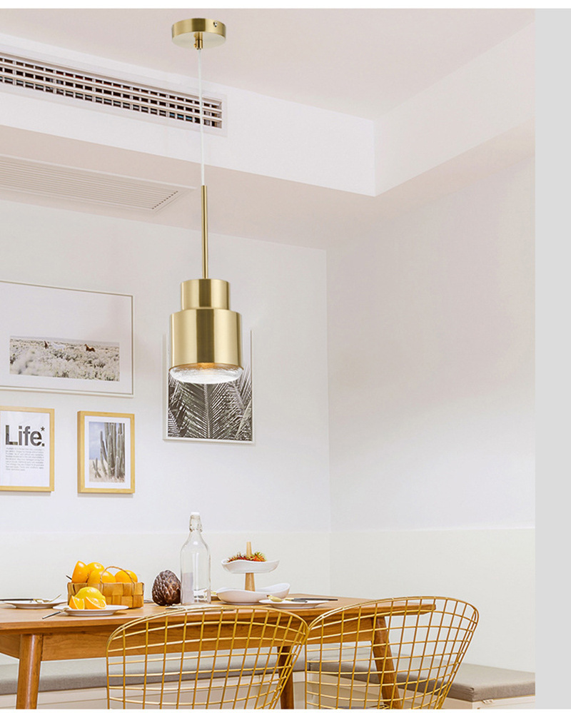 Indoor Bronze Hotel Household Gold Chandelier Pendant Lamp Golden Kitchen Island Hanging Lights for Home Led Ceiling Light