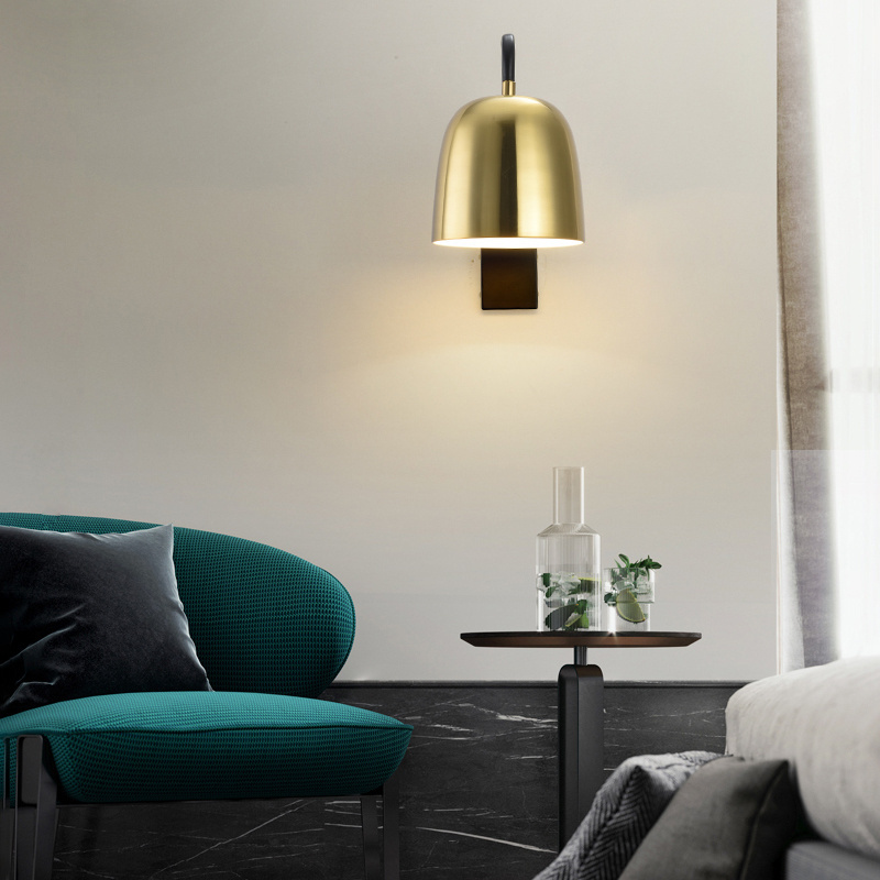 Nordic Brass Retro modern Style Metal shade Wall Lamp Adjustable Swing Arm Wall Light Edison Sconce brass light fixture