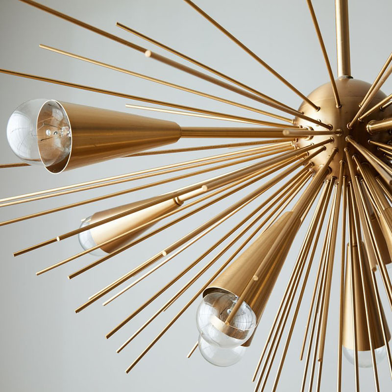 Sputnik Chandeliers 10 Light Gold Fixture Design Style Postmodern hedgehog pendant lighting for Living room Dining room