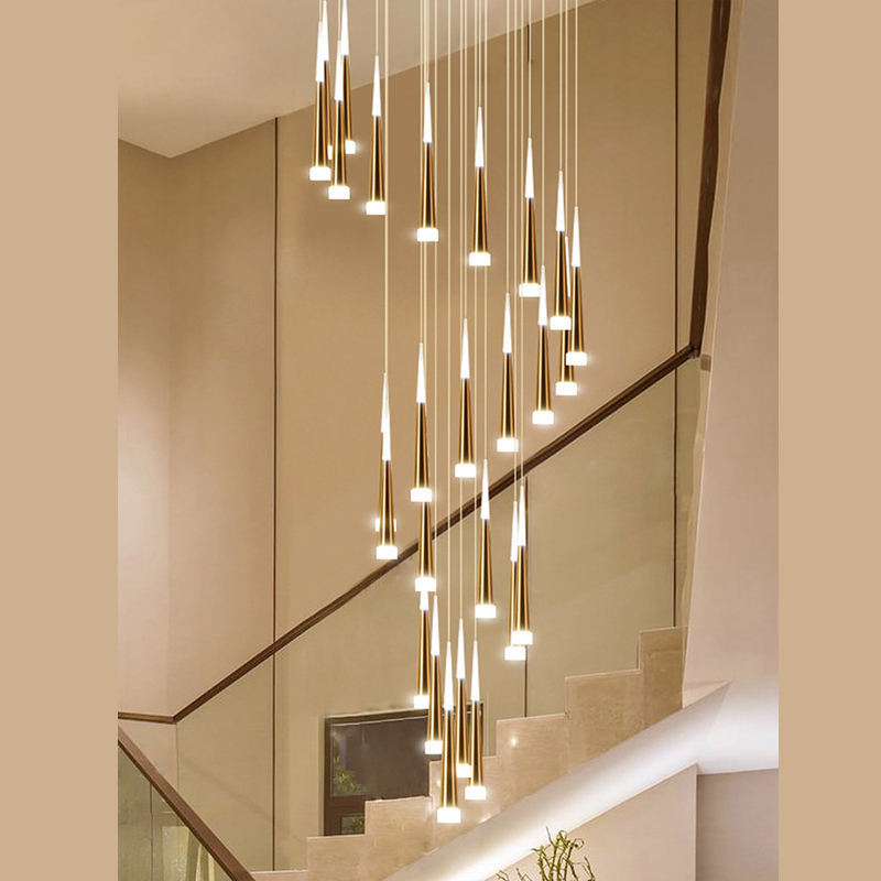 Modern Moroccan Style Lighting Fixtures Hanging Pendant Light Staircase Crystal Chandelier for Living Room Hotel Lobby