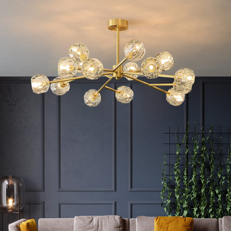 Modern Sputnik Chandelier 18-Lights Pendant Globe Brass Ceiling Lighting Fixture New fashion design crystal chandelier