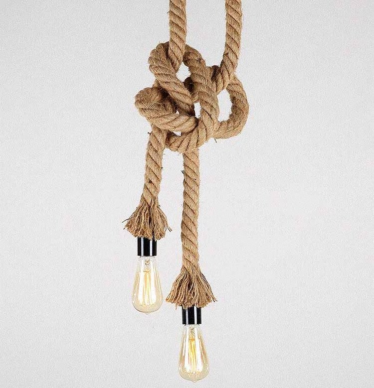 popular industrial fancy hemp rope lamp edison pendant light