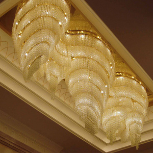 Decorative square crystal lamp modern led ceiling light