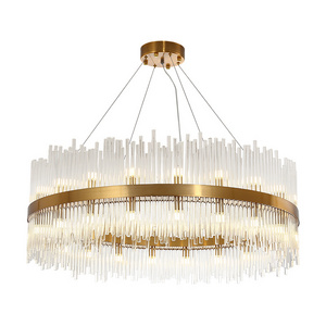 Zhongshan factory supplier modern light fixtures big led round gold chandelier pendant lights