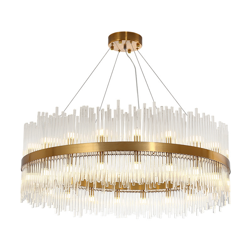 Zhongshan factory supplier modern light fixtures big led round gold chandelier pendant lights