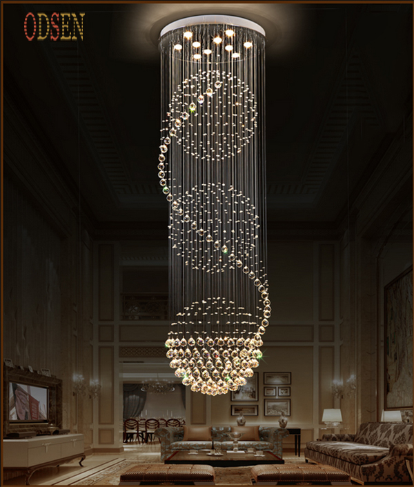 Large Moroccan Style Pendant Lighting Fixtures Modern Hotel Lobby Hanging Lights Crystal Chandelier