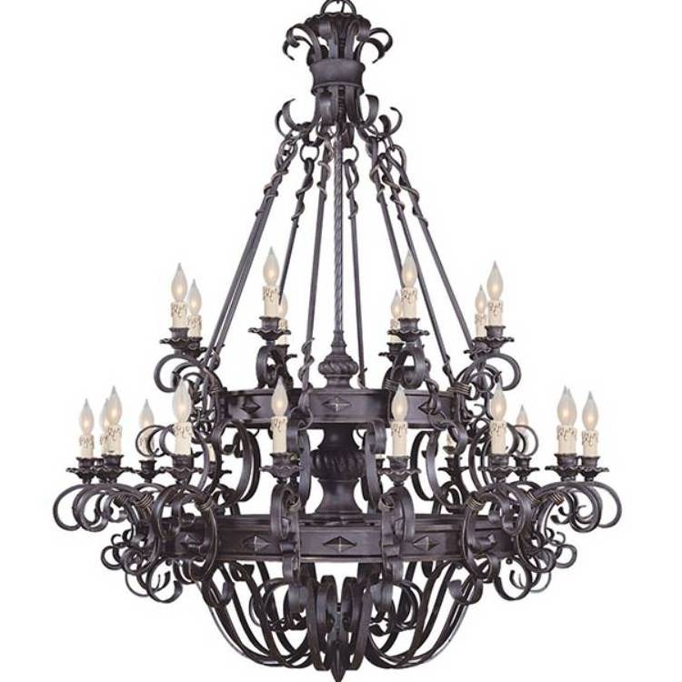 Vintage Black Iron Chandelier 8 Arms Classical Iron Matt Black With Candle Light Chandelier