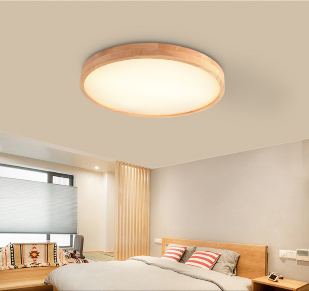 Nordic Children Room Bedroom Round Lamp Creative Personality Solid Wood Study Lamps And Lanterns Cloud Led Ceiling Light