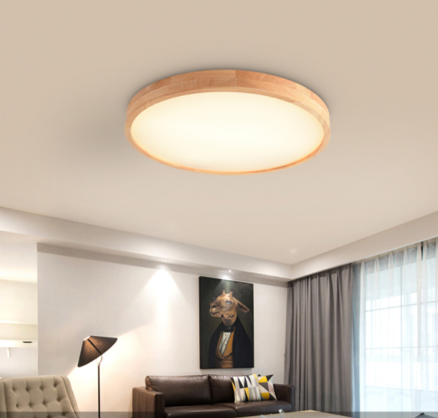 Nordic Children Room Bedroom Round Lamp Creative Personality Solid Wood Study Lamps And Lanterns Cloud Led Ceiling Light