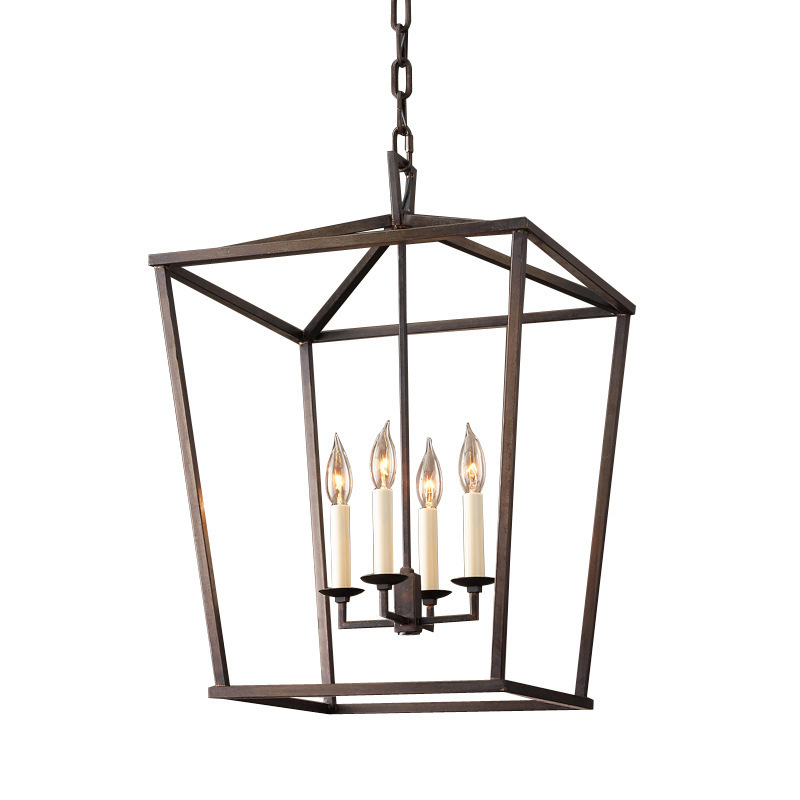 Antique Hallway Entrance Kitchen Island 4-light Lantern Openwork Foyer Industrial Lighting Hanging Ceiling Pendant light