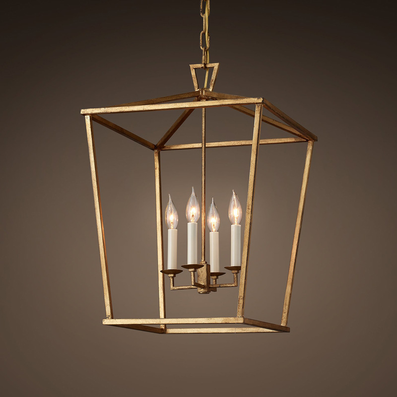 Antique Hallway Entrance Kitchen Island 4-light Lantern Openwork Foyer Industrial Lighting Hanging Ceiling Pendant light