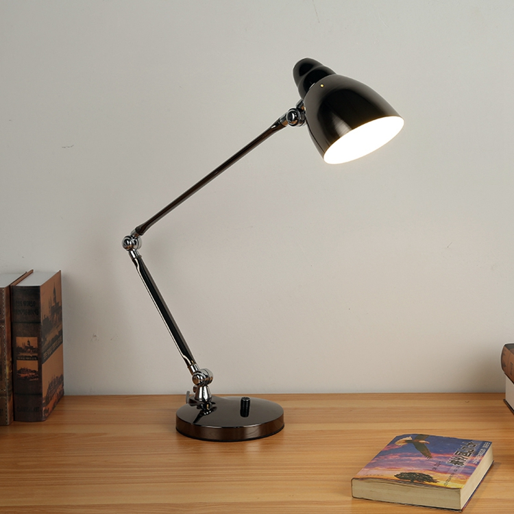 Classic Foldable and Retractable Long Arm Desk Light folding office iron metal table lamp creative study reading desk lamps