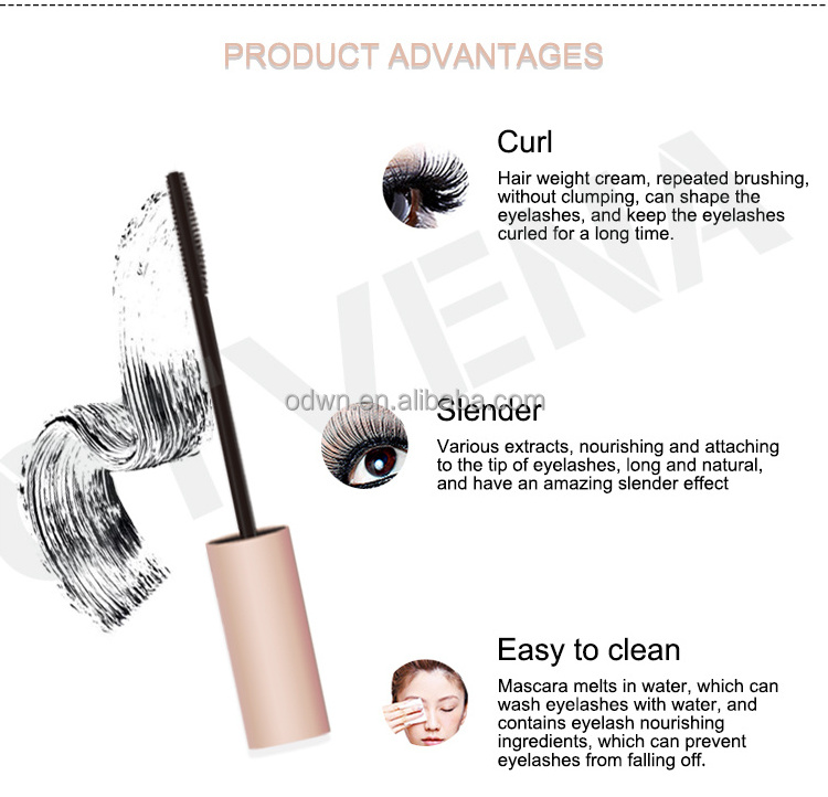 Rose Gold Tube With Brand Logo Own Brand Makeup High Pigmented Waterproof Lash Growth Mascara