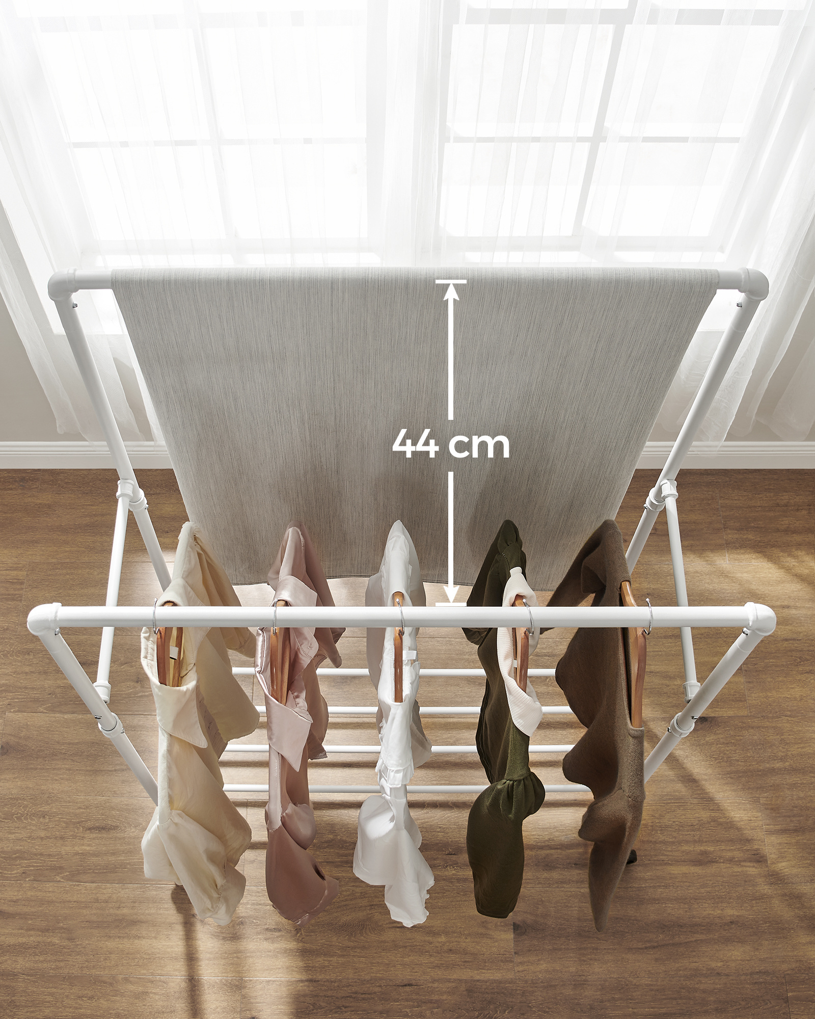 Odyhome double rod garment display rack standing Coat Rack Clothing Drying Racks clothing rail