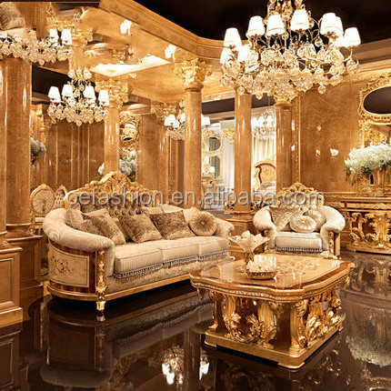 OE-FASHION Italian solid wood sofa French luxury villa living room furniture