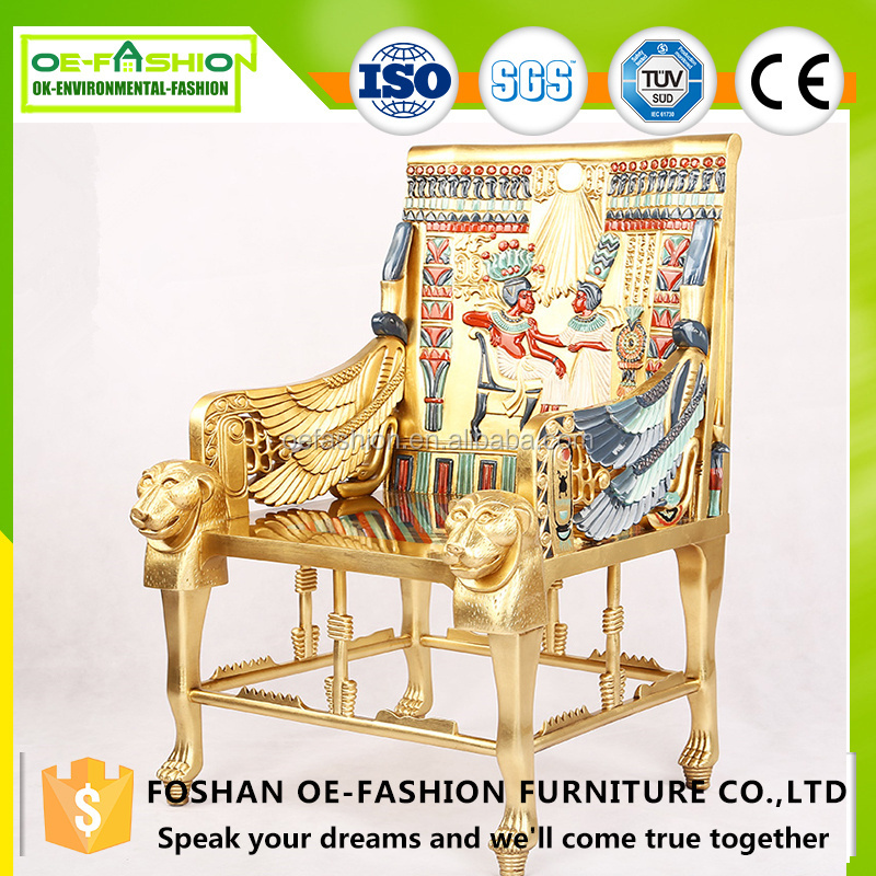 OE-FASHION luxury wooden lion king throne chairs