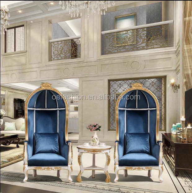 luxury hotel furniture High back wood carving birdcage Lounge chair