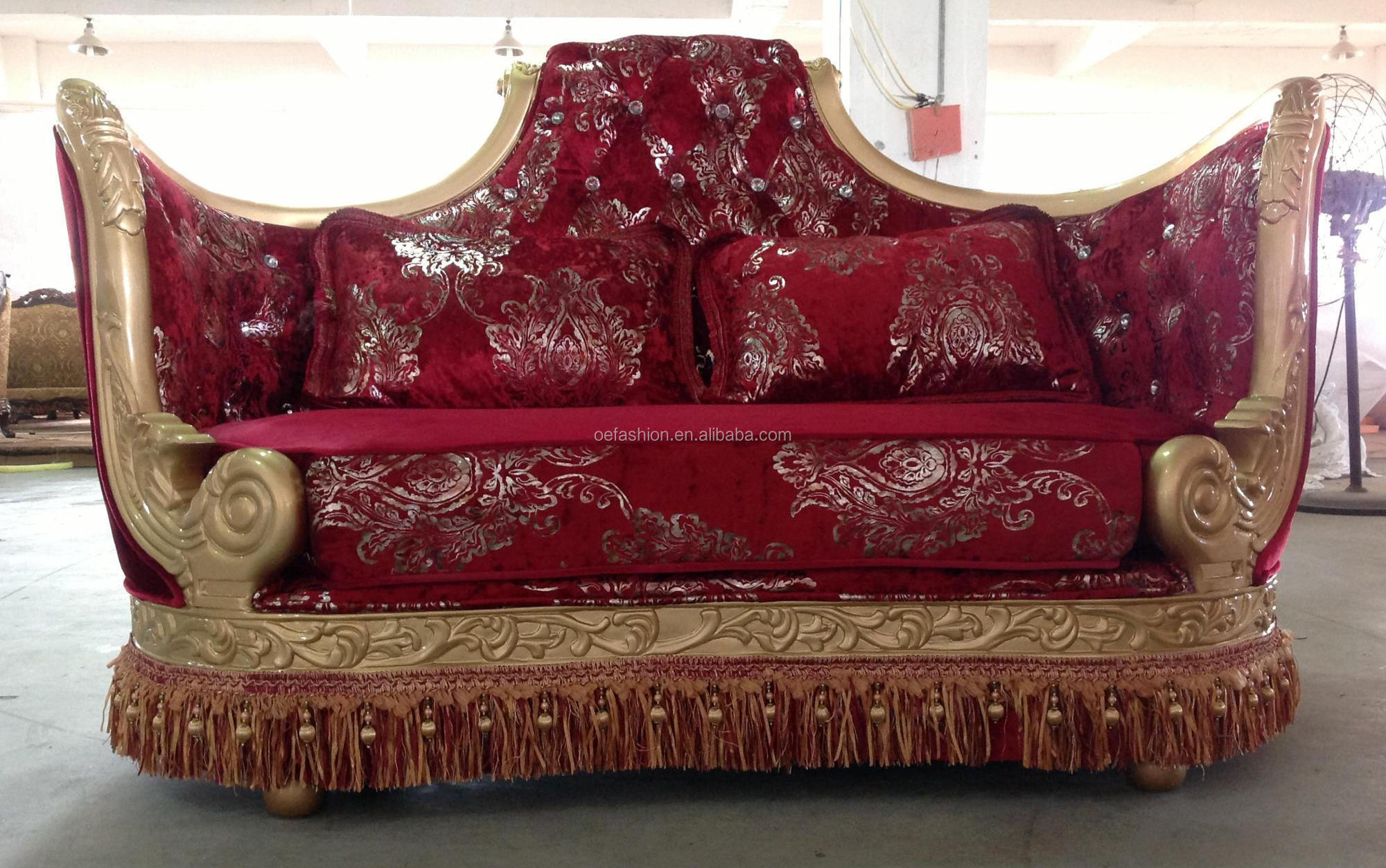 OE-FASHION American style Antique style red Latest design European style sofa