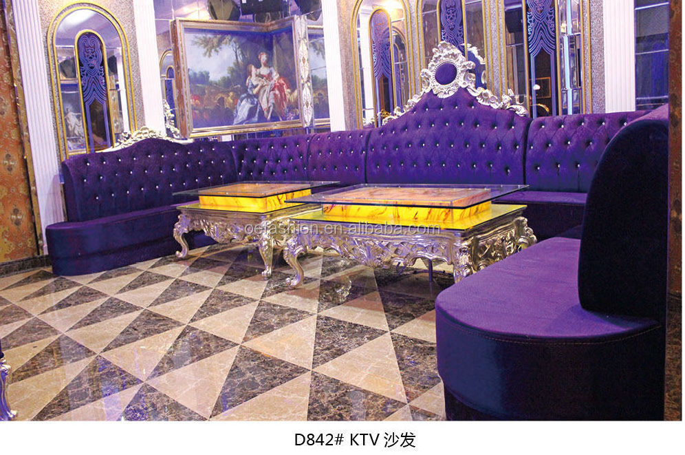 OE-FASHION Customized Luxury European style red fabric night club decor sofa used night club furniture