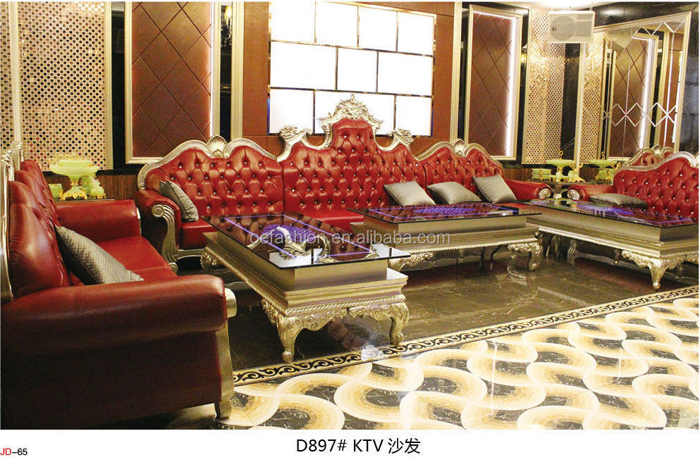 OE-FASHION Customized Luxury European style red fabric lounge bar sofa furniture for night club furniture