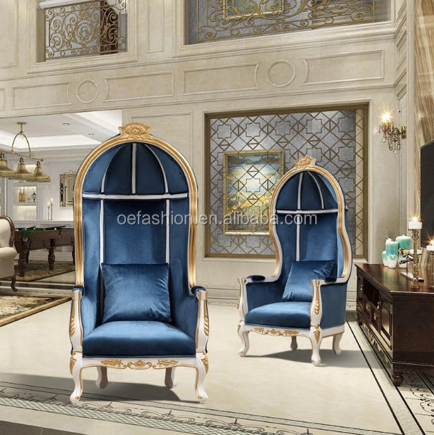 luxury hotel furniture High back wood carving birdcage chair for wedding