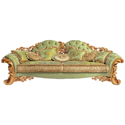 OE-FASHION custom European style living room solid wood carved sofa French shell mosaic fabric sofa luxury villa furniture