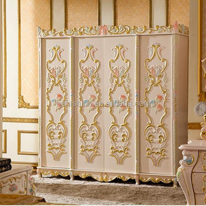 OE-FASHION luxury baroque wooden frame armoire wardrobe bedroom furniture