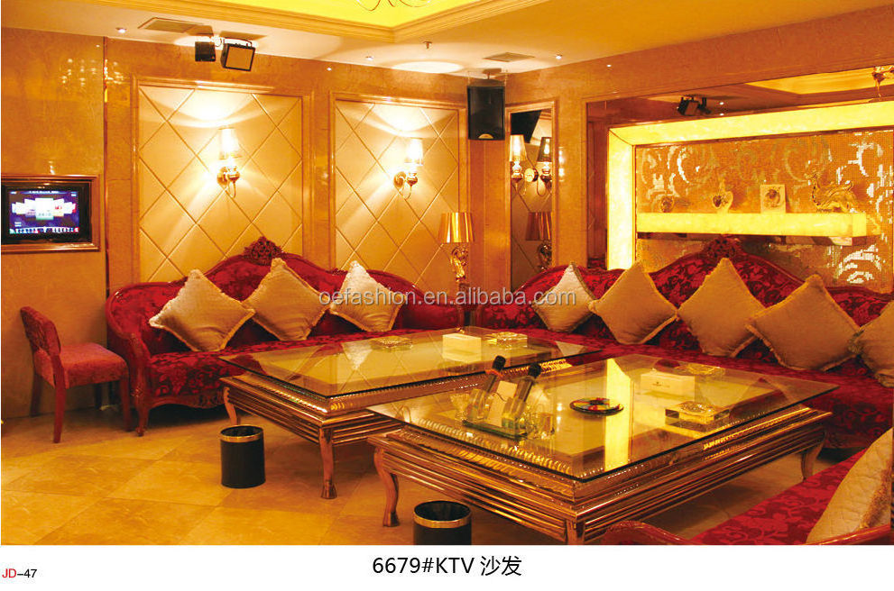 OE-FASHION Customized Luxury new classic red fabric sofa used night club furniture