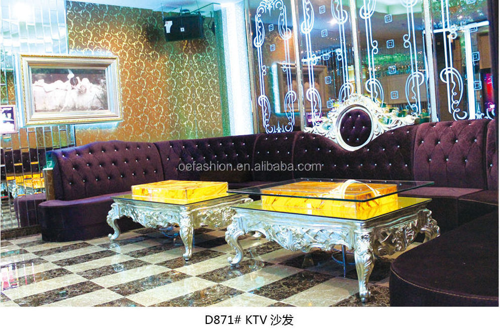 OE-FASHION Customized Luxury European style red fabric night club decor sofa used night club furniture