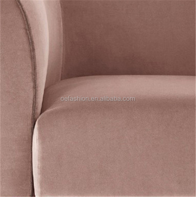 OE-FASHION Italian style luxury metal frame velvet fabric single sofa chair