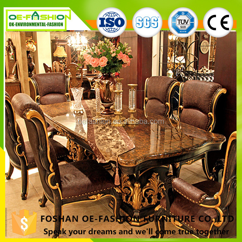 Luxury marble dining table set homes furniture in dining room