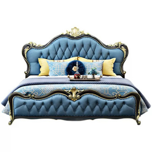 OE-FASHION custom European Princess-Style Luxury Bedroom Set Solid Wood, Hand-Carved Double Bed Frame for home furniture