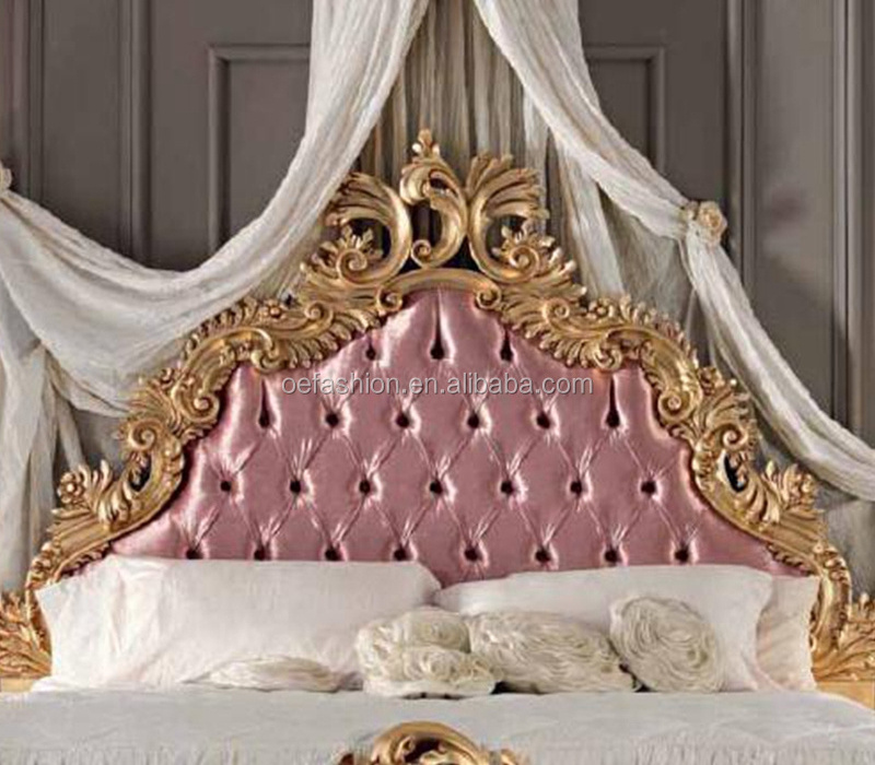 OE-FASHION european classical wood carving bed adult princess bedroom solid wood bed