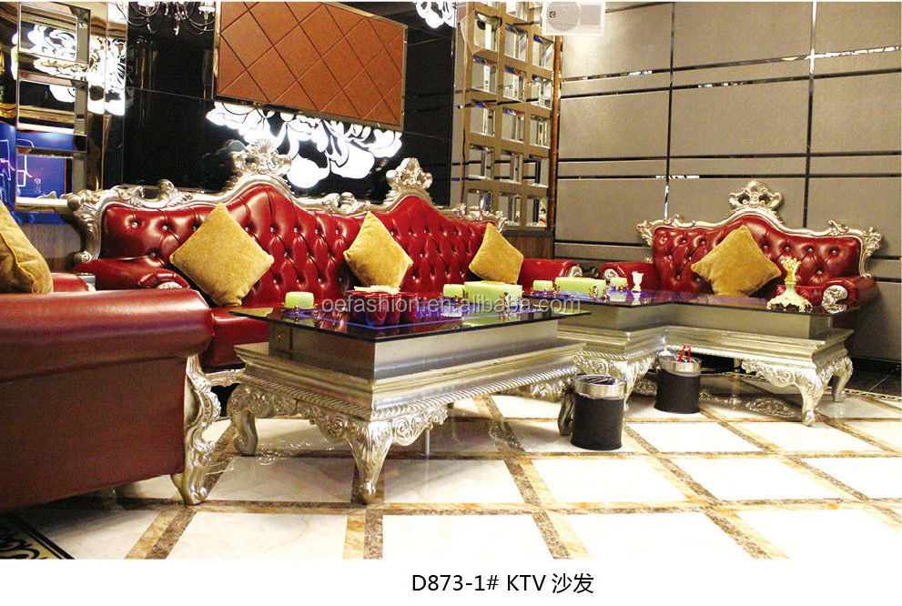 OE-FASHION Customized Luxury European style red fabric lounge bar sofa furniture for night club furniture