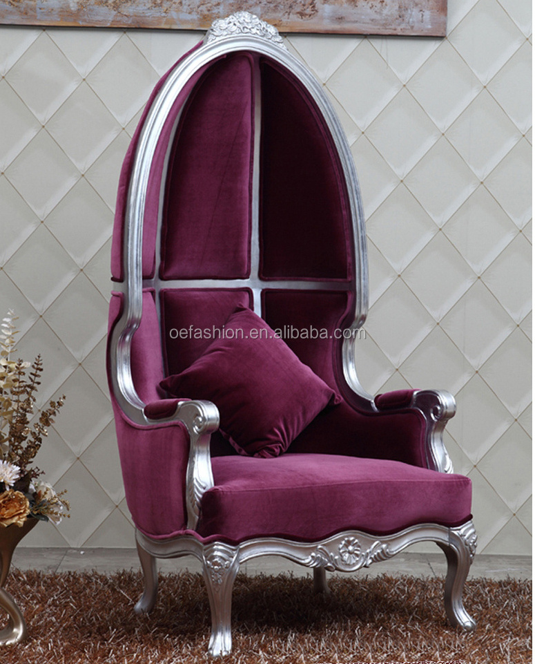 OE-FASHION Royal solid wood carving princess pedicure throne chair for wedding