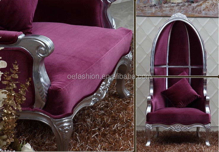 OE-FASHION Royal solid wood carving princess pedicure throne chair for wedding