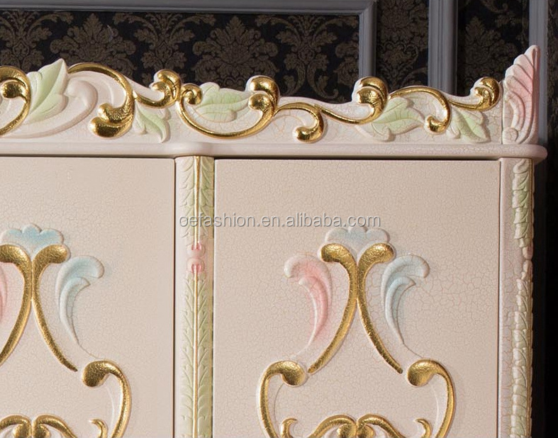 OE-FASHION luxury baroque wooden frame armoire wardrobe bedroom furniture